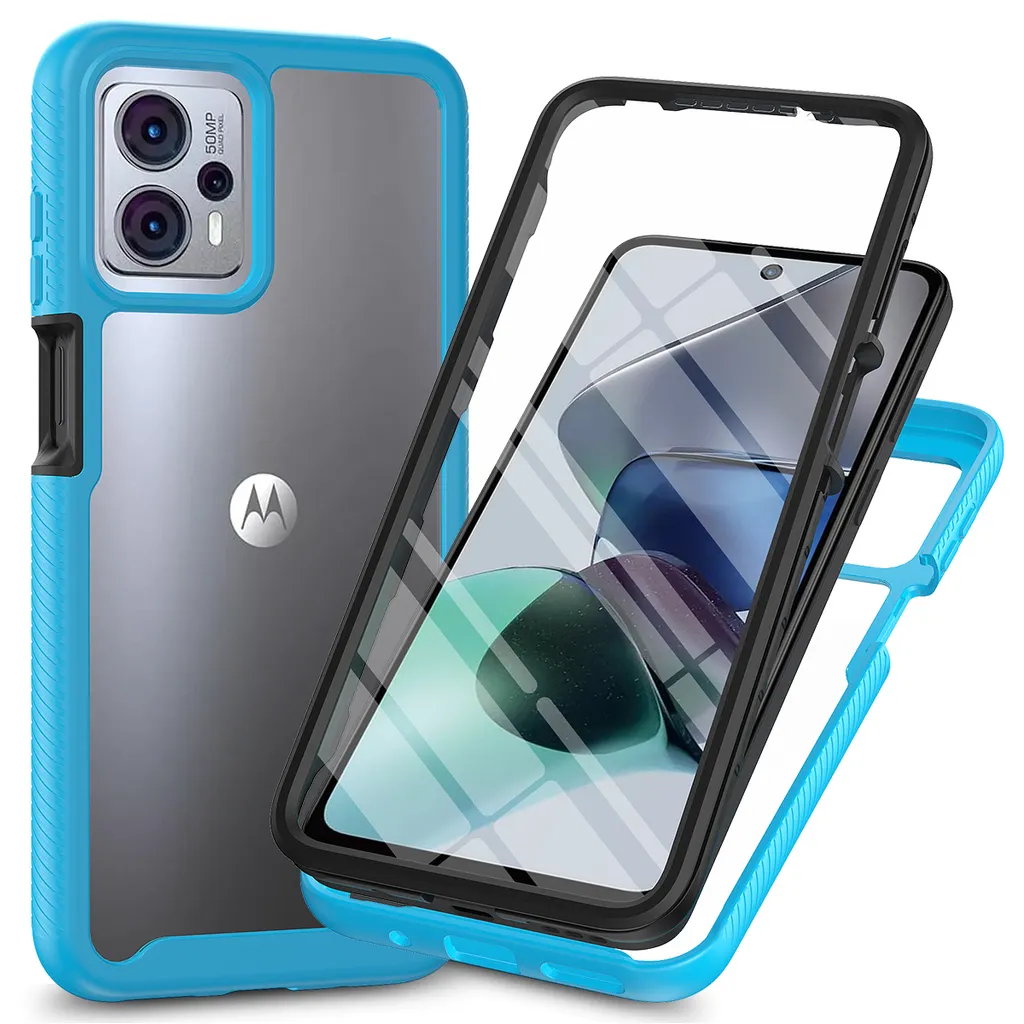 Cover Antiurto Motorola Moto G23 G13 - Custodia 360° Blu Heavy Duty