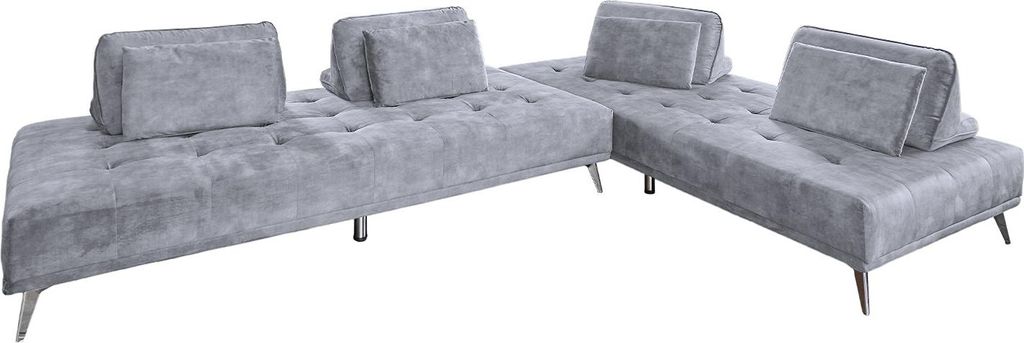 KAWOLA Sofa WIOLO Ecksofa velvet grau