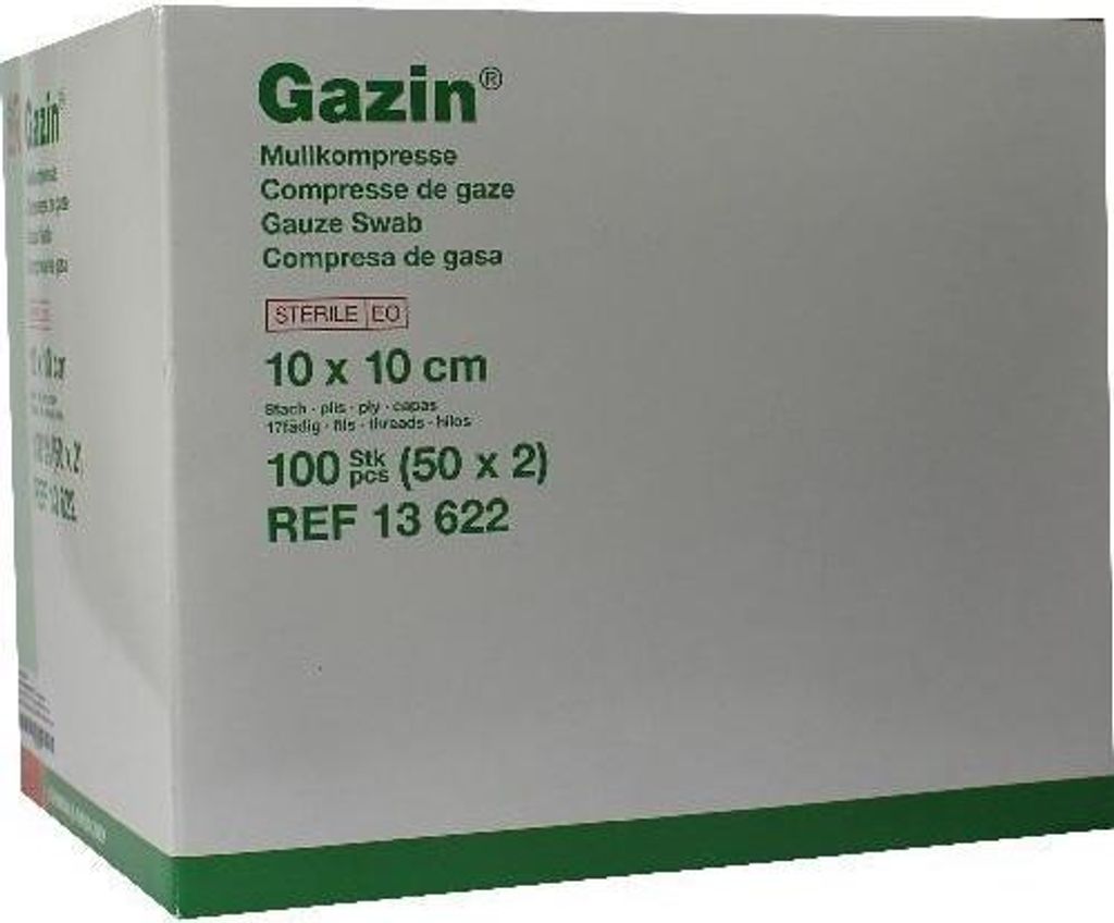 GAZIN kompresní gáza 10 x 10 cm, sterilní, 8vrstvá Obrázek produktu 