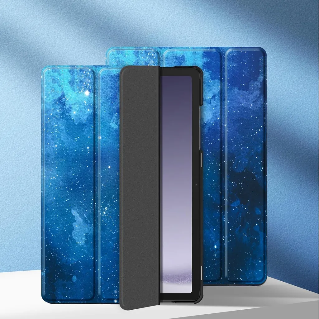Housse Samsung Tab A9+ avec Support Ajustable en Polyuréthane Bleu 11''