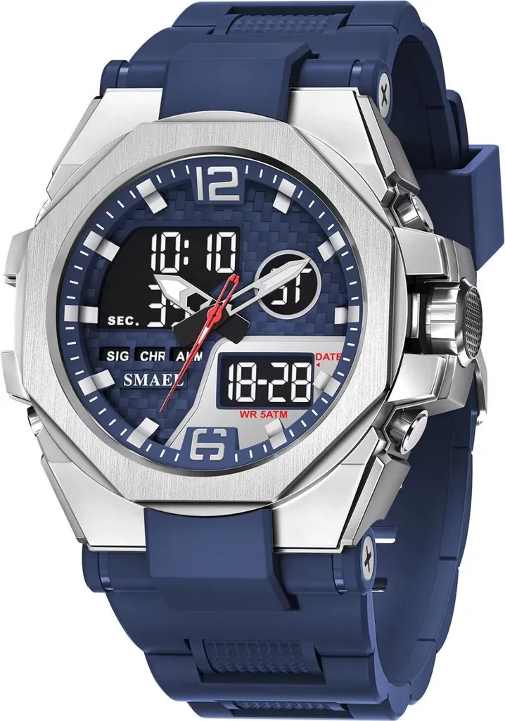 Orologio SMAEL ER-38652 Blu Argento: Accessorio Urban per l'Uomo Moderno