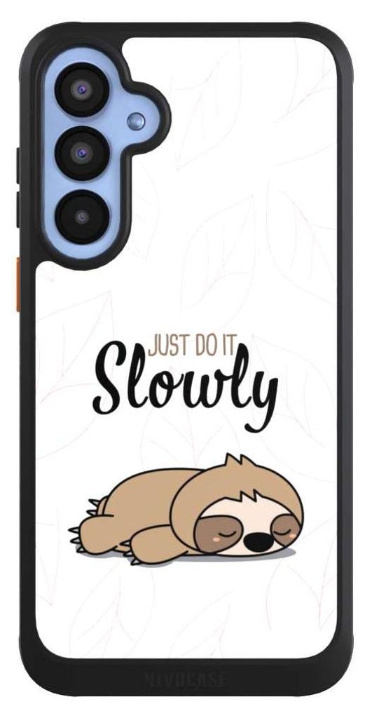 NIVOCASE Hülle für Samsung Galaxy A55 5G Handyhülle NIVOcore Case Schwarz Faultier Tiere lazy sunday