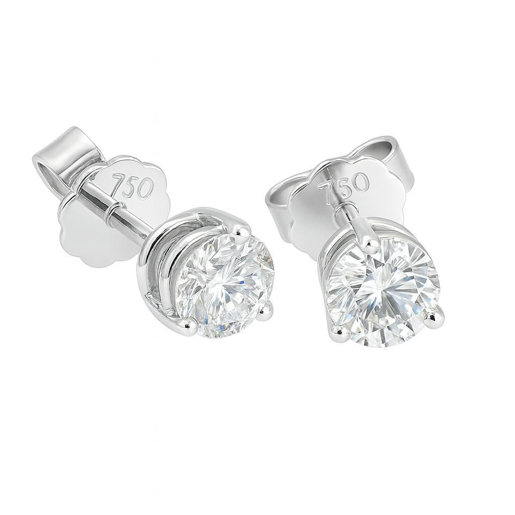 Brillant Diamant Ohrstecker 750 Weißgold 18 Karat Gold 0,70 ct G/VS1 Solitär