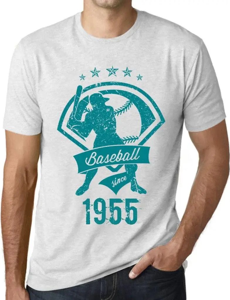 Herren Grafik T-Shirt Baseball seit 1955 – Baseball Since 1955 – Geschenk 69. Geburtstag Jahrestag 69 Jahre Jubiläum 69 Jährige Mann Jahrgang...