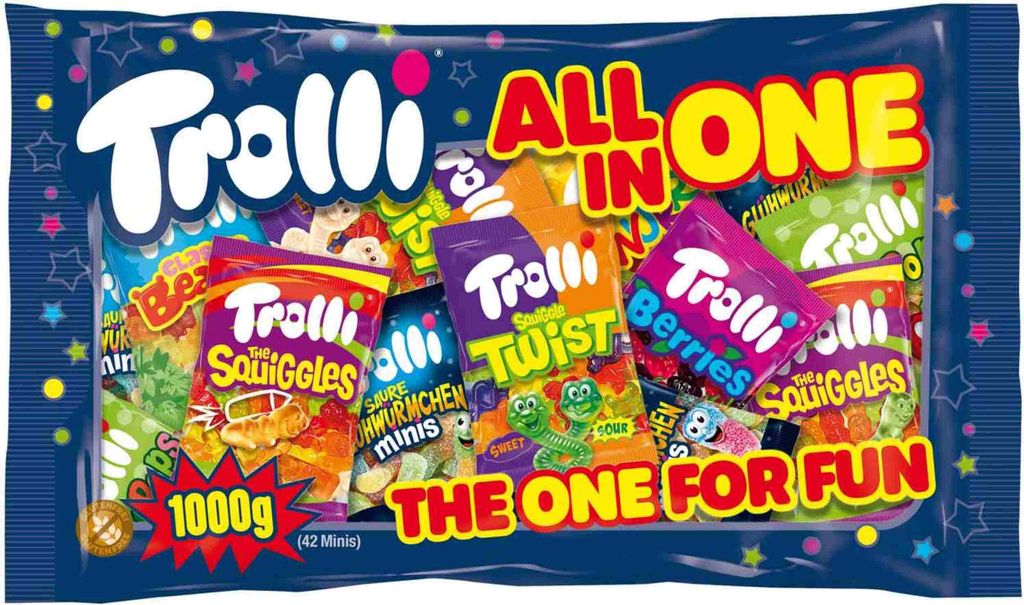 Trolli All in One Fruchtgummi-Mix 50 Minibeutel á 20g, für Produktbild 