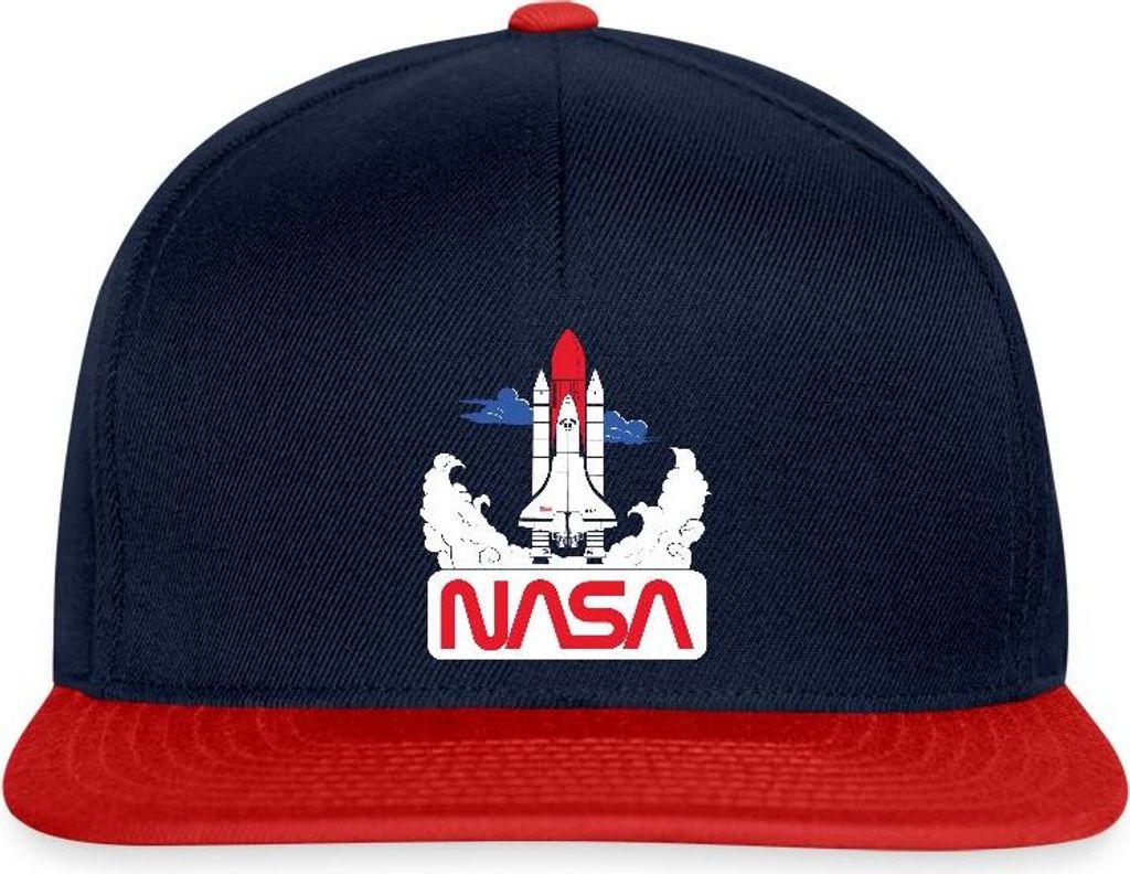 Spreadshirt NASA Space Shuttle Start Grafik Snapback Cap, One size, Navy/Rot