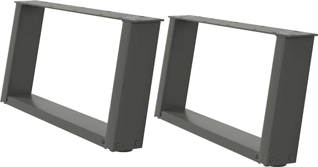 vidaXL Couchtischbeine U-Form 2 Stk. Anthrazit 70x(30-31) cm Stahl