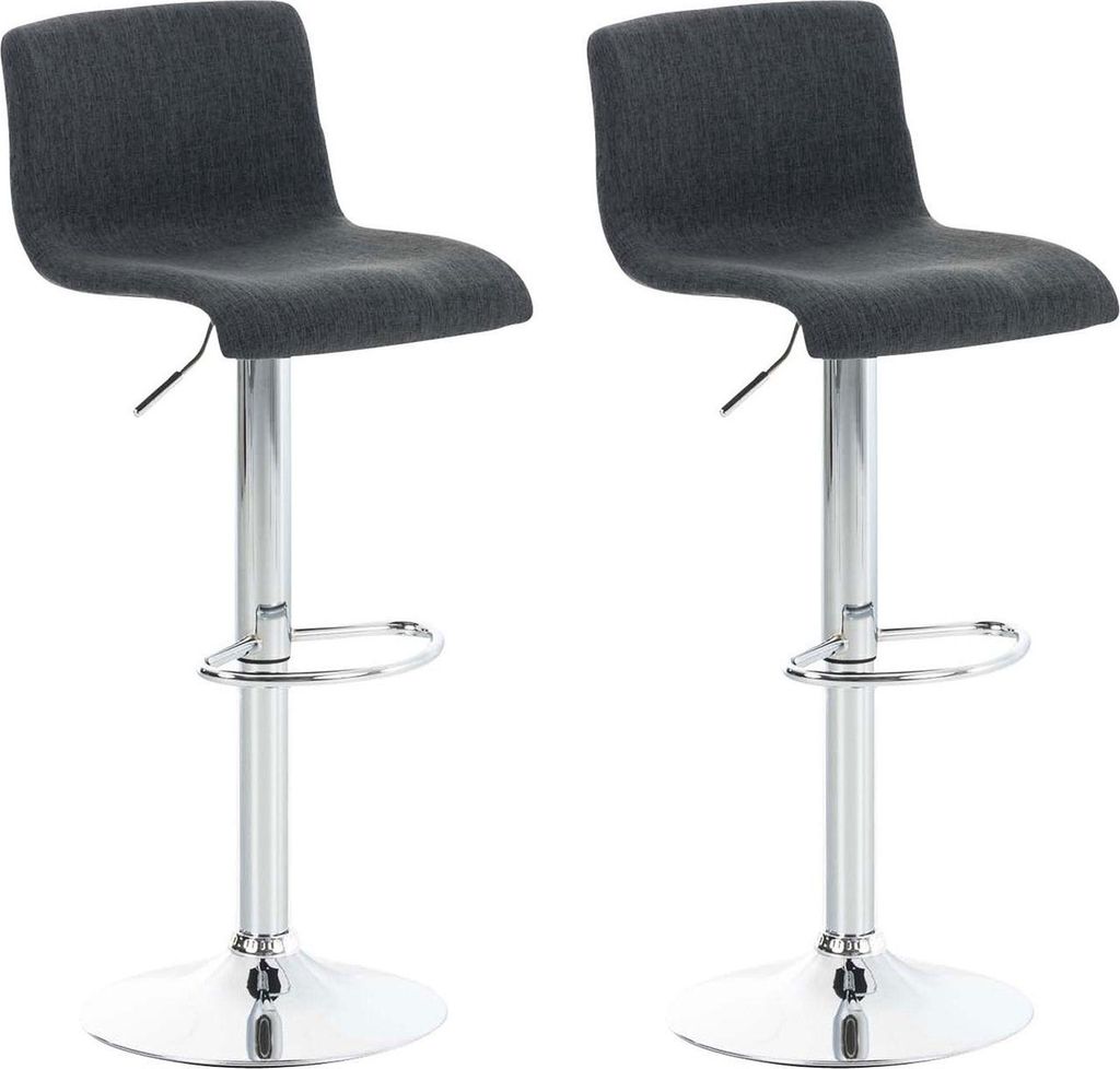 set di 2 sgabelli da bar Hoover in tessuto cromato Immagine del prodotto 