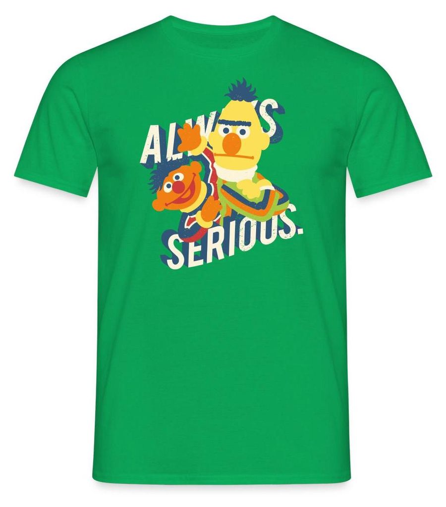Spreadshirt Sesamstraße Always Serious Männer T-Shirt, S, Kelly Green