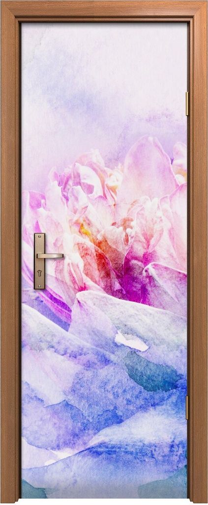 Türposter 70x200 cm Türaufkleber Türtapete Türfolie Klebefolie Kunstdruck groß Aquarell der Blume