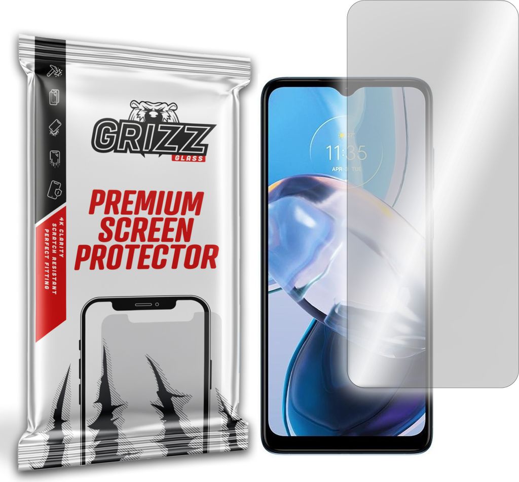 Hybriertes Glas GrizzGlass HybridGlass fr Motorola Moto E22