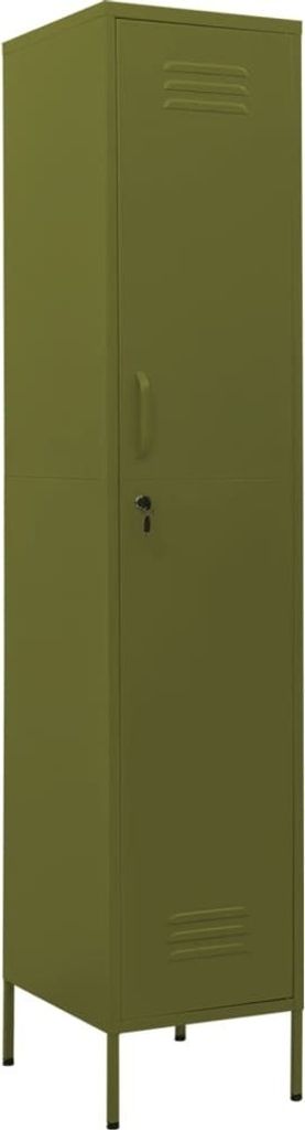 Schließfachschrank Olivgrün 35x46x180 cm Stahl