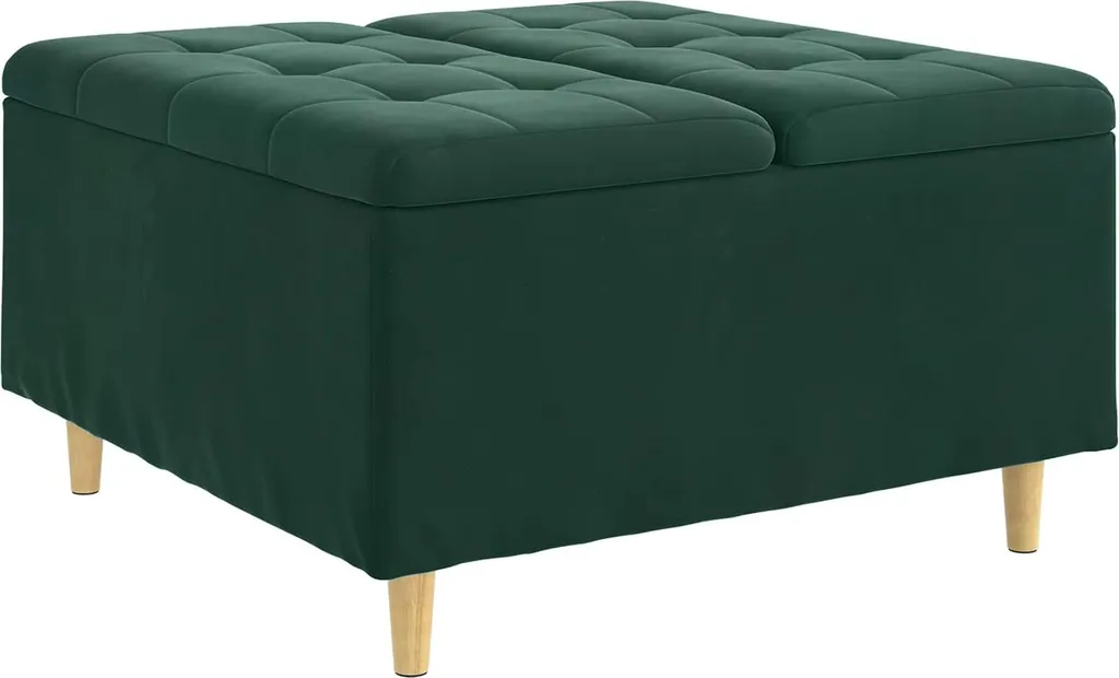 Pouf Quadrato Verde Scuro 80x80 cm vidaXL | Seduta Extra in Velluto