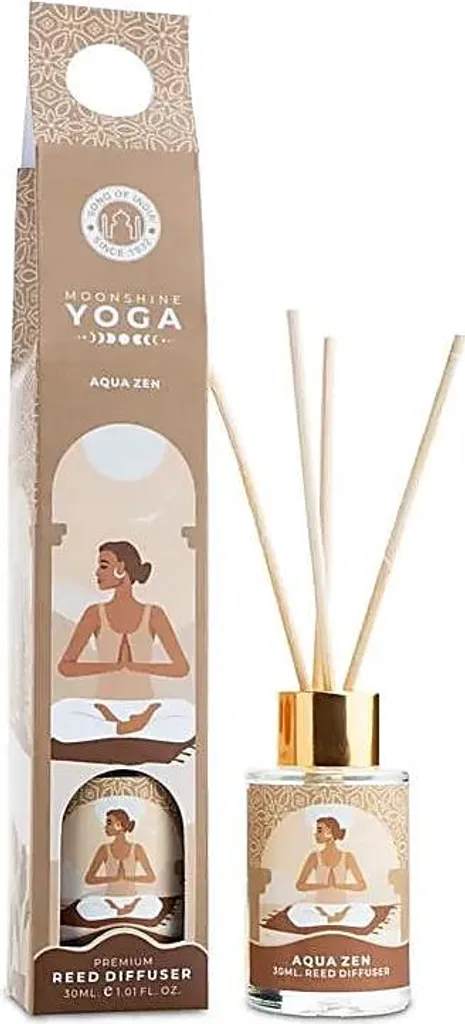 Moonshine Yoga Reed Diffuseur Aqua Zen 30ml - Lot de 4 Parfums d'Ambiance