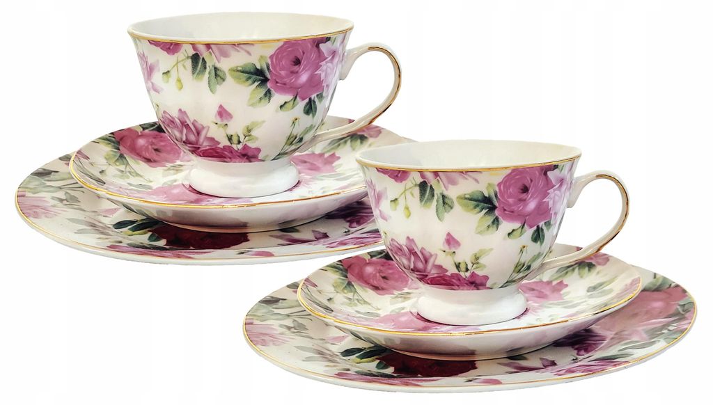 Kaffeeporzellan 6 Elem 2x Tasse 2x Untertasse 2x Teller Produktbild 