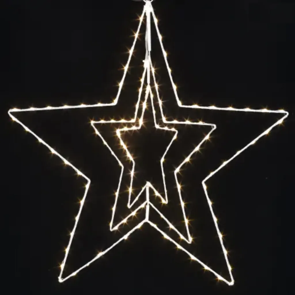 Suspension Lumineuse Étoile 3D de Noël - Décoration Rotative 409 LED