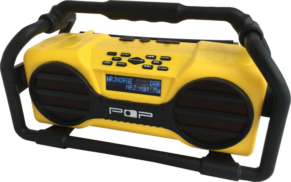 Sahaga 100297 POP@Worksite Radio Baustellenradio mit DAB+, UKW und Bluetooth, Wasserdicht nacht IP54 Radioweckerfunktion und USB-Anschluss zum Aufl...