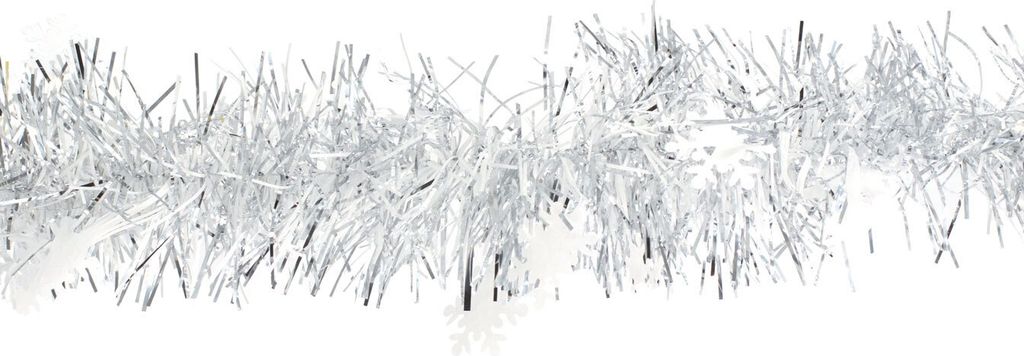 Weihnachtsgirlande Lametta 8cm x 2m inkl. Schneeflocken Produktbild 