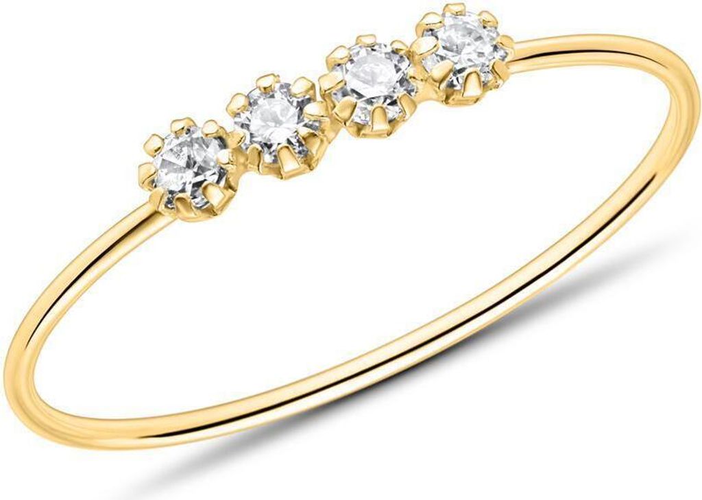 Ring für Damen von Unique aus 9K Gold mit Zirkonia (Größe: 48mm)