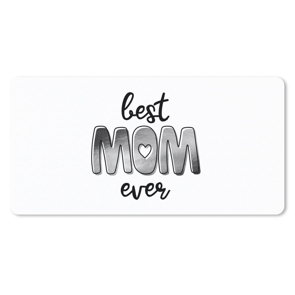 MuchoWow Schreibtischunterlage Sprichwörter - Zitate Best Mom Ever - Geschenk zum Muttertag - Schwarz und weiß 80x40 cm - XXL Mauspad - Gaming ...