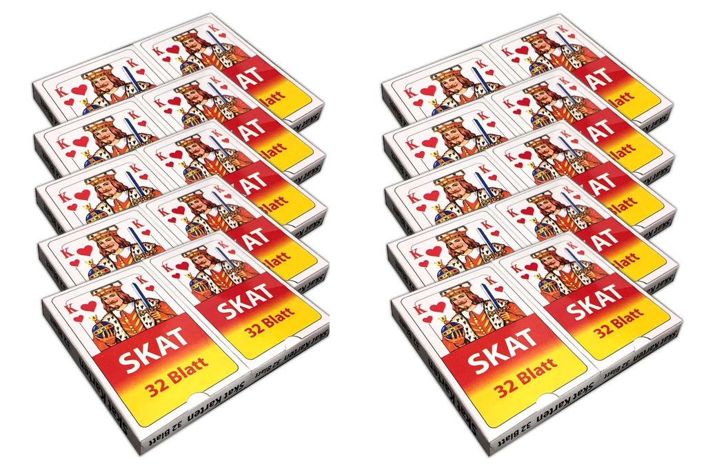 10 Packungen Skat Kartenspiel Skatkarten Spielkarten Mau Produktbild 