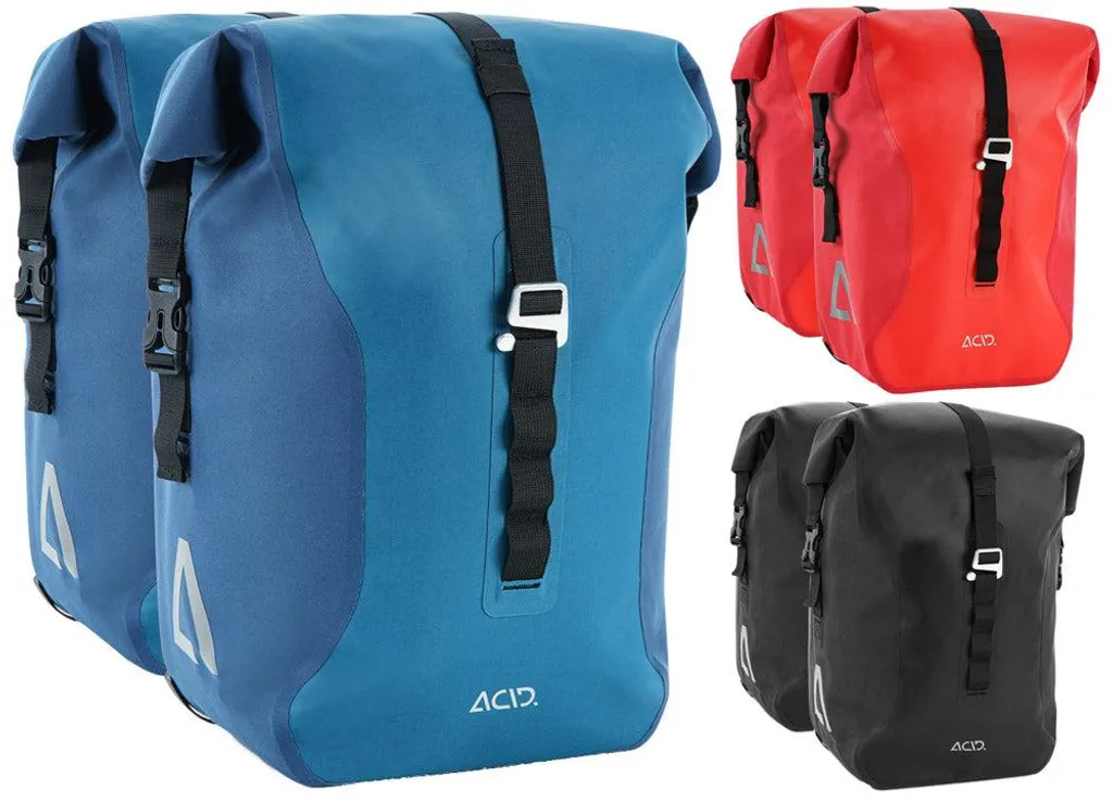 Sacoches de vélo Acid Travlr Pro 20+20 l étanches contre la pluie