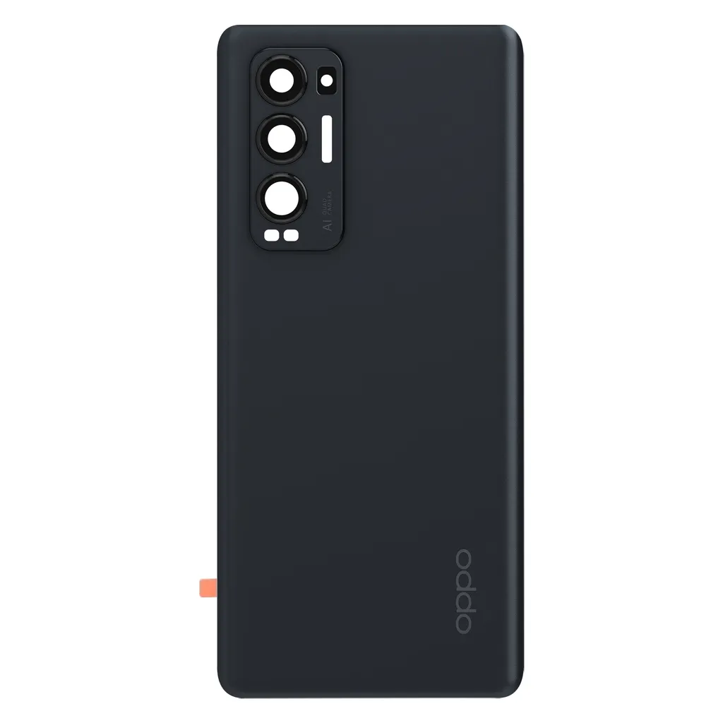 Clappio Verre Arrière pour Oppo Find X3 Neo Noir - Pièce de Rechange