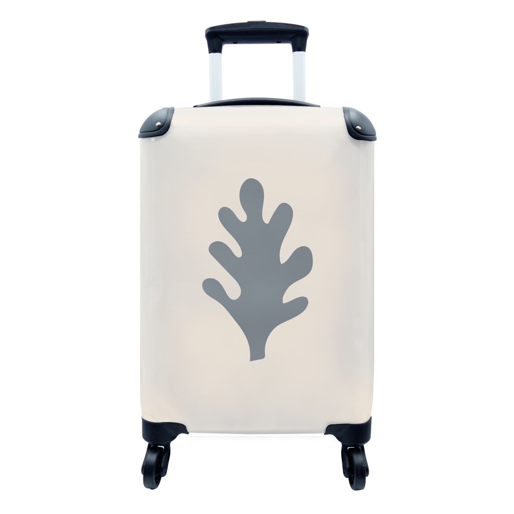 MuchoWow Koffer Handgepäck Trolley Rollkoffer Kleine Reisekoffer mit 4 Rollen - Pastell - Blätter - Farbe - Cabin Size < 55x40x23 cm & 55x40x20...