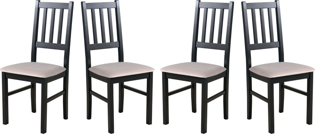 Esszimmerstuhl - Set 4x "BOS 4", schwarz, paros 2