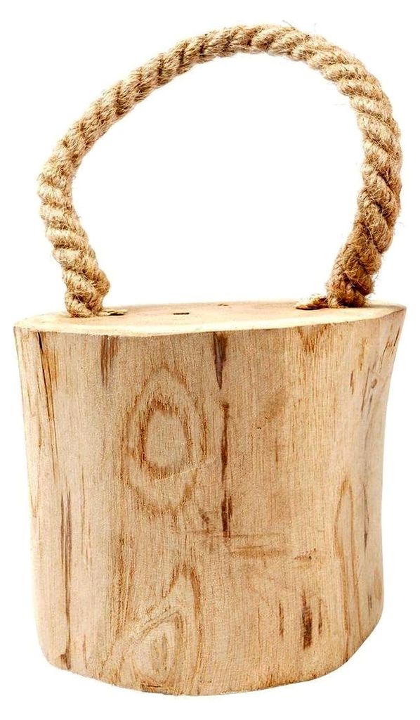 Türstopper aus Holz mit Kordel 15 cm