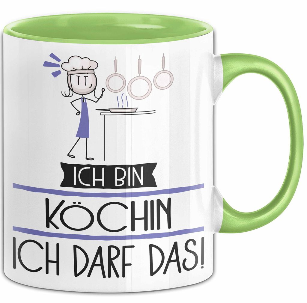 Geschenk für Köchin Tasse Lustige Geschenkidee Geburtstag Ich Bin Köchin Ich Darf Das (Grün)