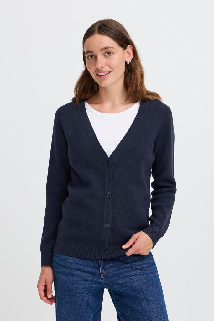 OXMO OXFIANA Damen Strickjacke Feinstrick Cardigan Baumwollmischung regular fit