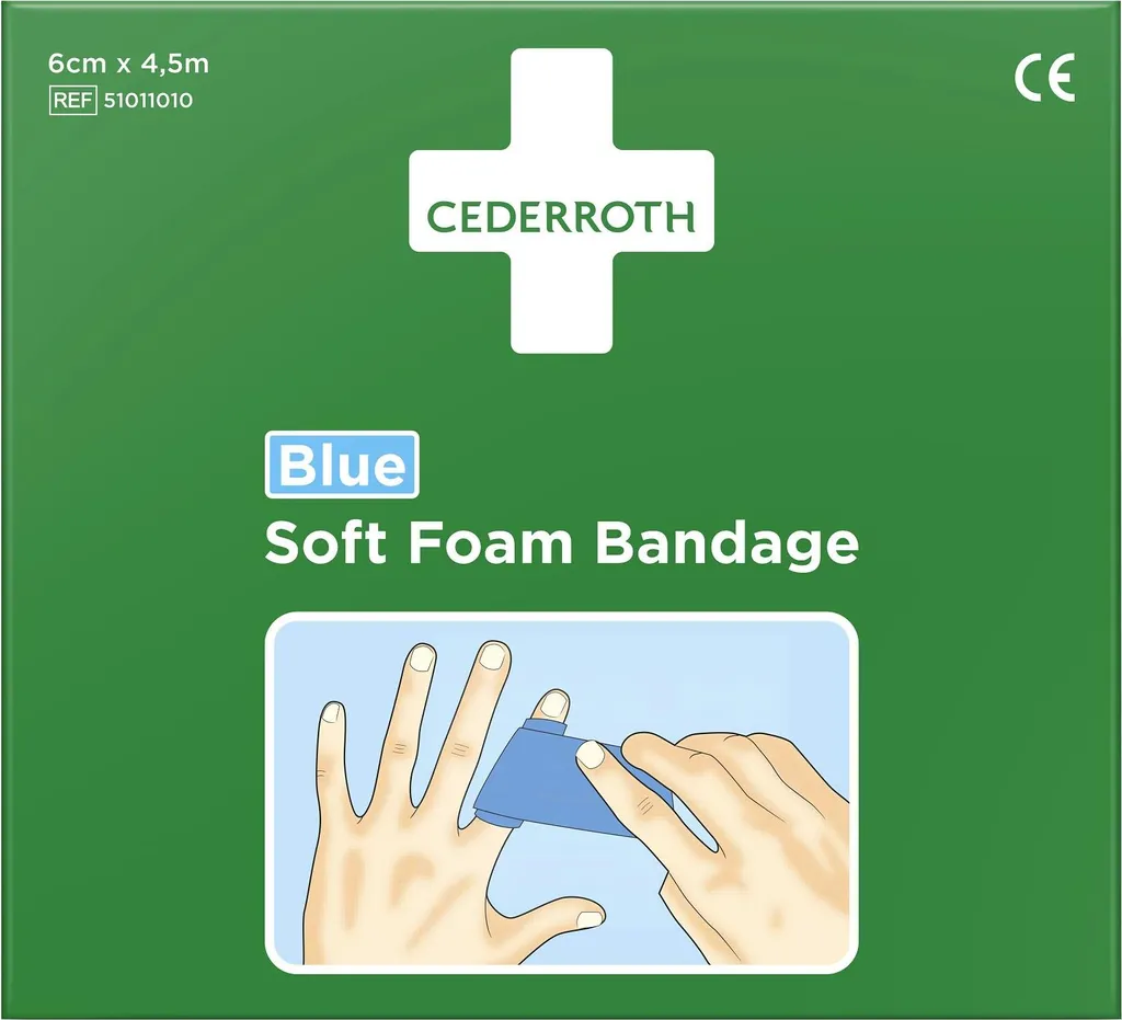 Lotto 10 Ricariche Cederroth 92206 - Benda Foam Blu 4,5m x 6cm