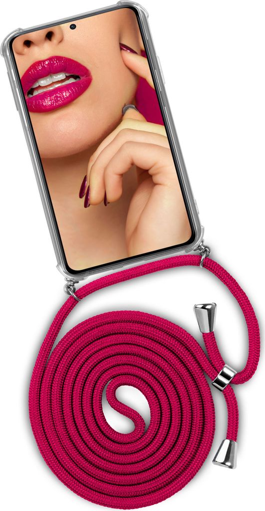 TWIST-Case + TWIST-Cord für Samsung Galaxy S21 Plus, Farbe:Hot Kiss (Silber)