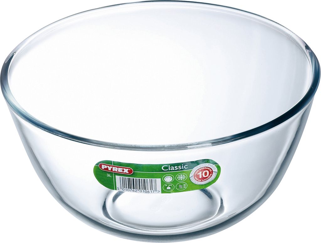 Pyrex Glasschüssel, 3 l, weiß