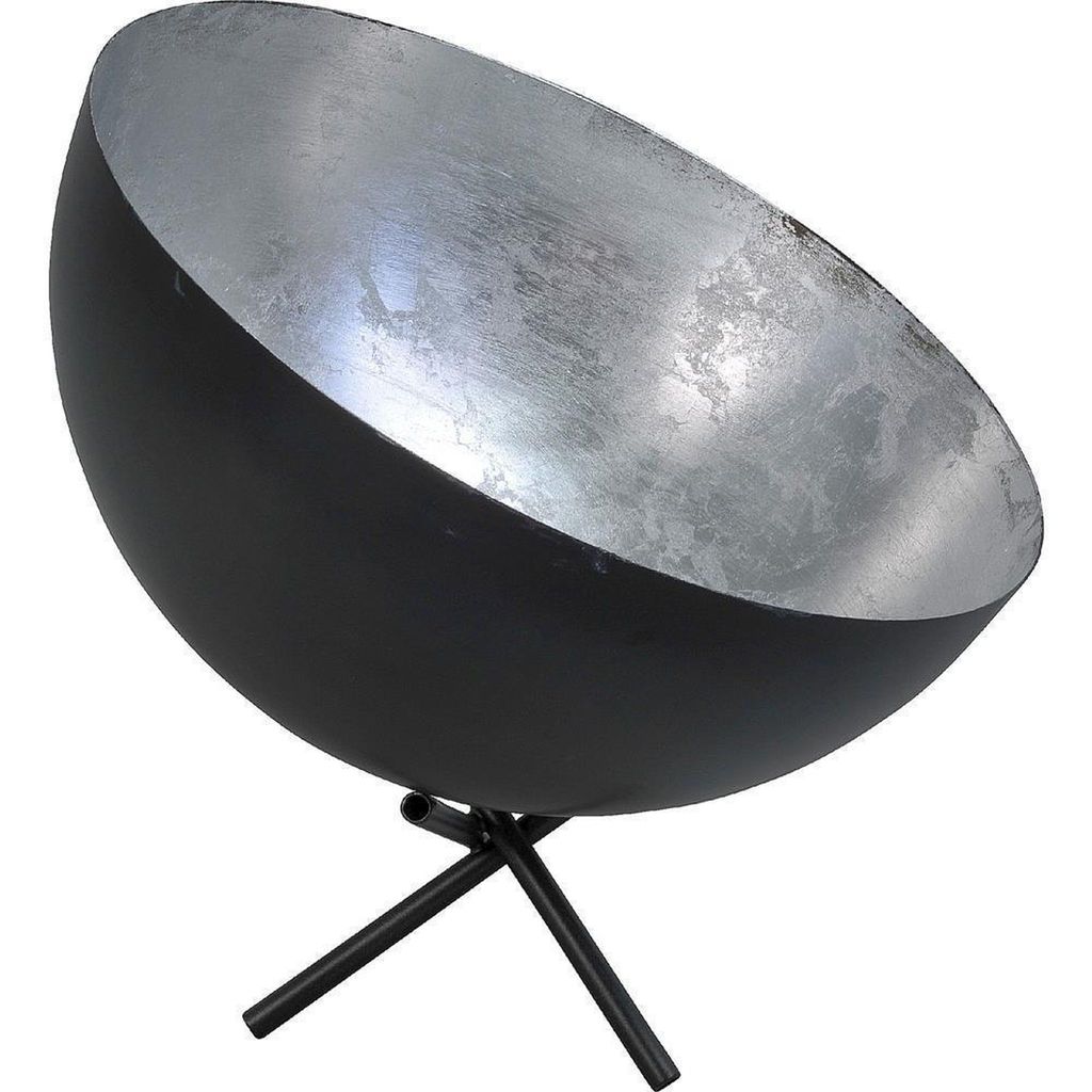 masterlight Tischleuchte Larino 1-flammig Stahl Schwarz-Blattsilber Ø30cm