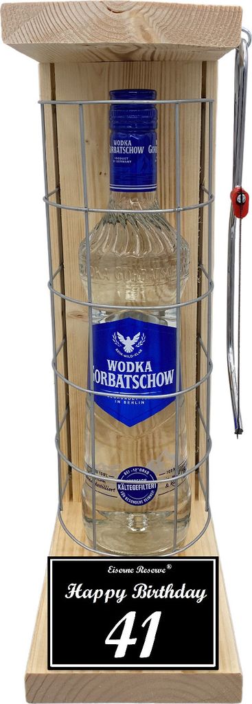 Wodka - 41 Happy Birthday - Eiserne Reserve Gitterkäfig Geschenk 41. Geburtstag