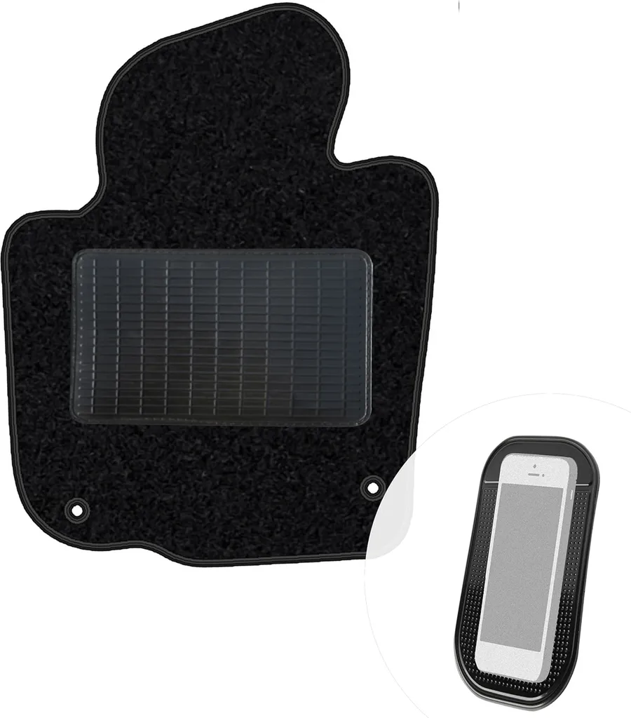 moto-MOLTICO tappetino conducente auto velours lato conducente tappetini auto nero tappetino conducente 1 pezzo adatto per Skoda Superb II 2008-2015