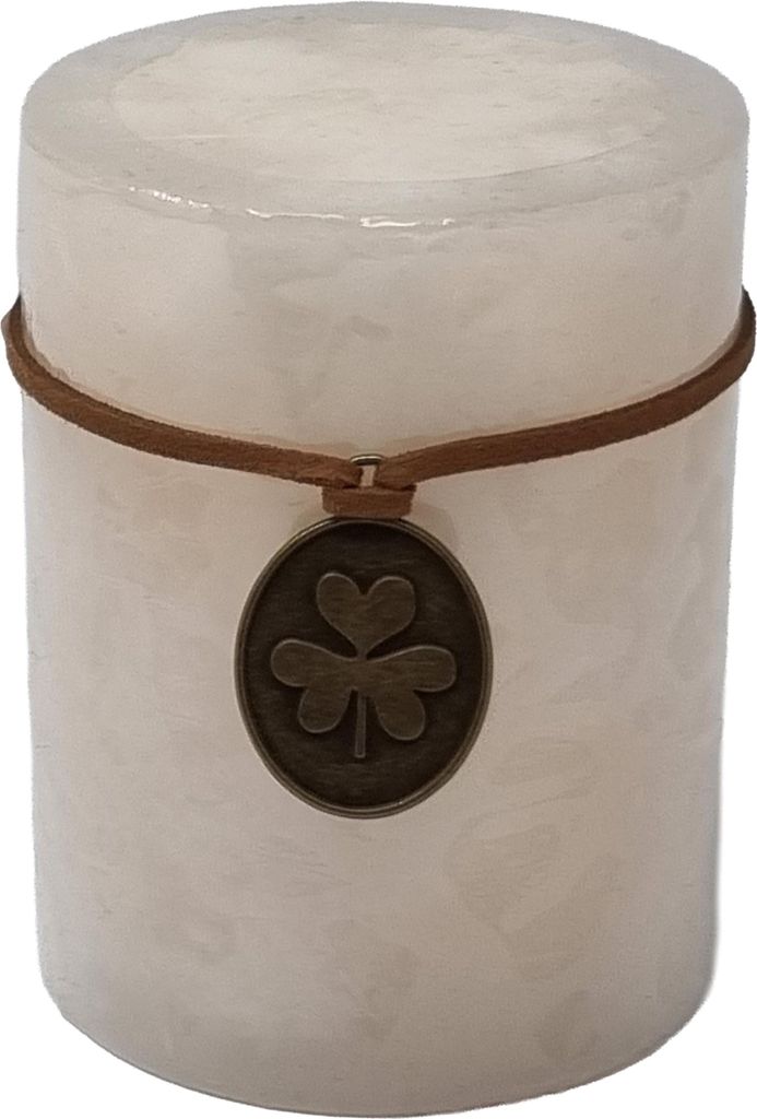 Stumpenkerze Trendkerze wollweiss durchgefärbt 9 x Ø 7 cm