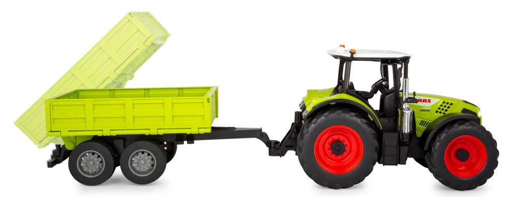 Tracteur télécommandé Claas Arion 660 Jamara avec remorque benne 1:24