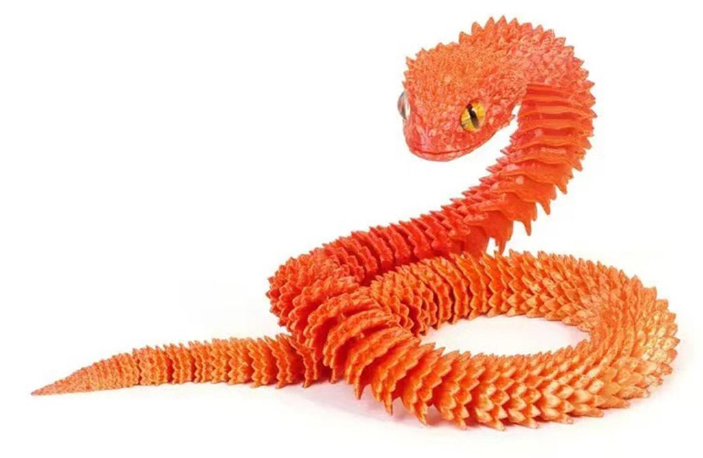 3D-gedruckte Schlangenfigur mit beweglichen Gelenken, beweglich, Tiermodell, Spielzeug, Dekoration für Zuhause, Büro, Bücherregal oder Schreibti...