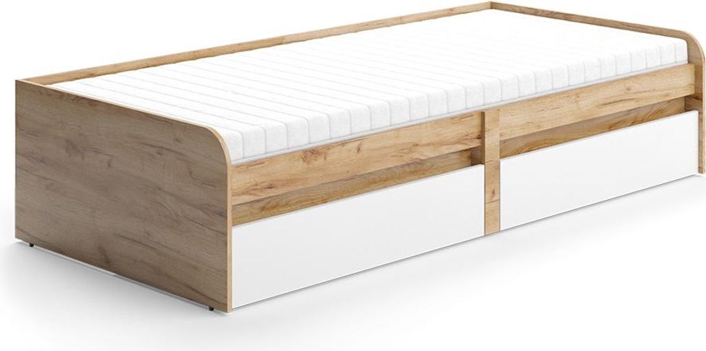 Kinderbett Vicco Clario Weiß/Artisan 90x200 cm mit Matratze, Model 56295