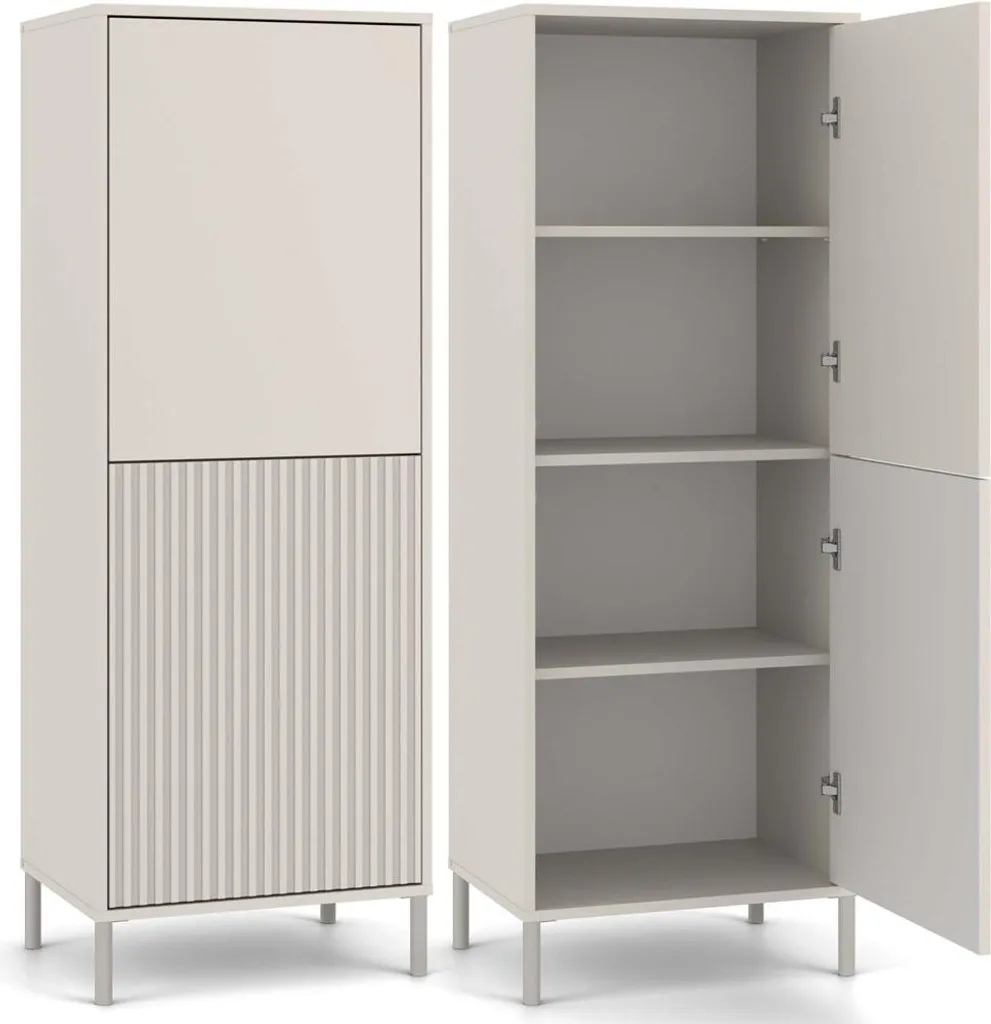 Meuble de rangement 2 portes ELBA 54 cm cachemire pour entrée ou salon