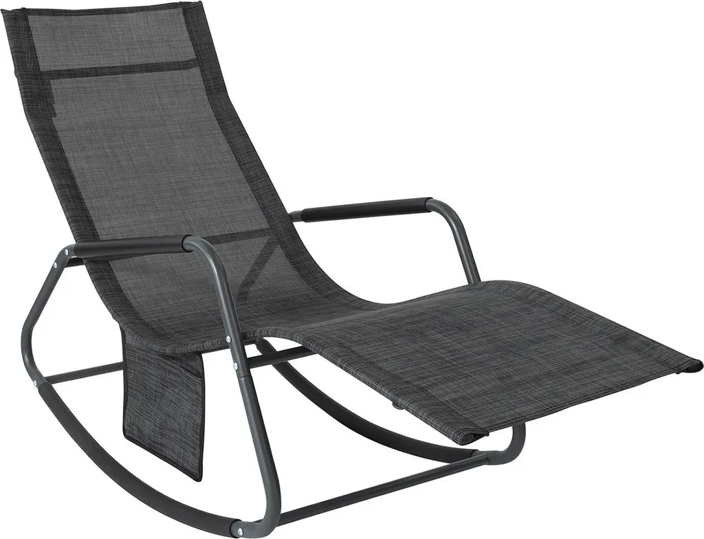 Bain de soleil noir ergonomique portable - Meuble de jardin haute qualité