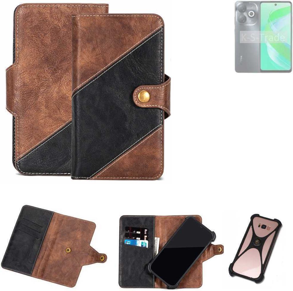 K-S-Trade Handyhülle Schutzhülle Bookstyle Case kompatibel mit Infinix Smart 8 Pro Klapphülle Cover Hülle Schutztasche 1x