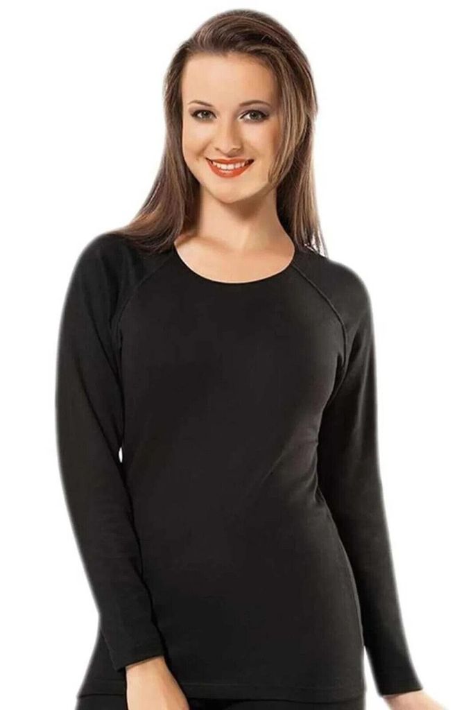 2er Pack Damen THERMO Unterhemden Thermounterwäsche Schwarz Produktbild 