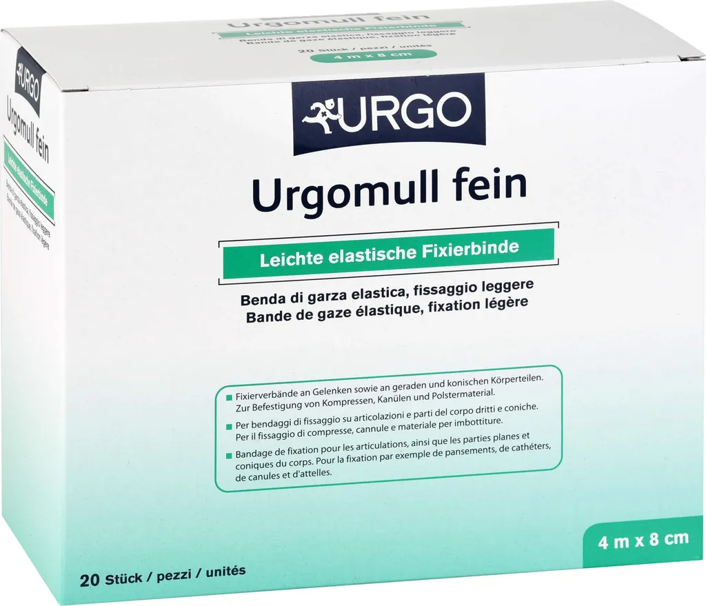 Urgomull fein 4mx8cm - Set 20 Bende Elastiche per Medicazioni Sicure - 4