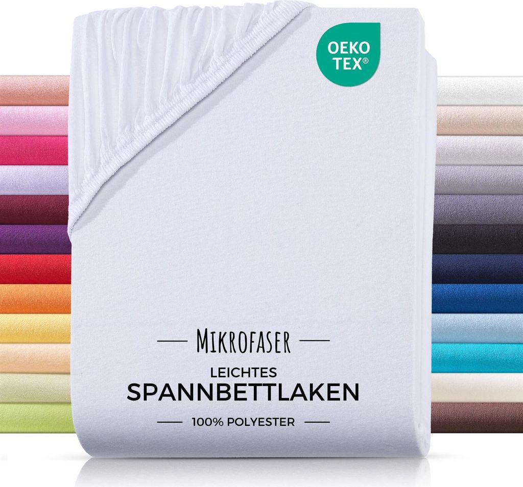 Mikrofaser Spannbettlaken 100x200 Weiß