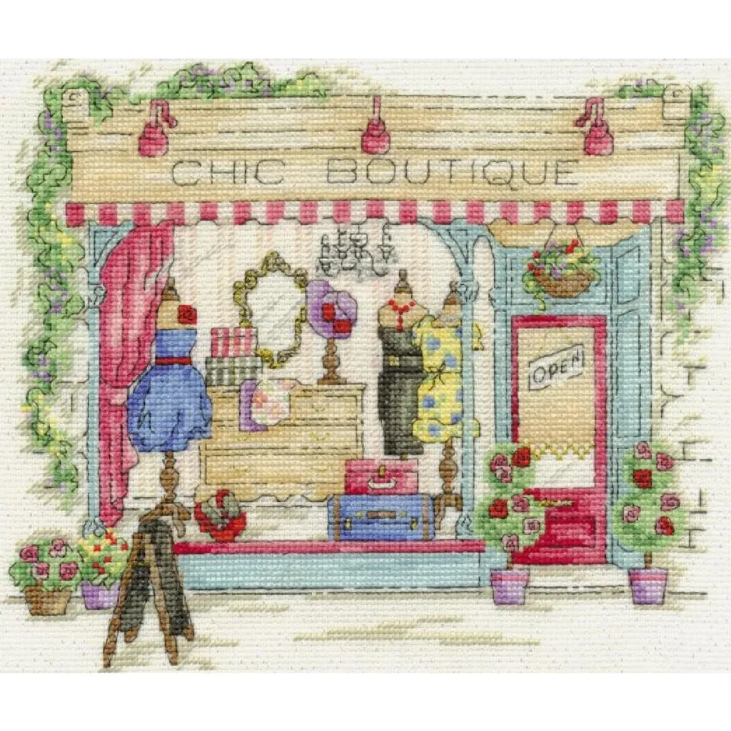 Tableau Broderie Point de Croix Compté DMC Boutique Chic Set Complet