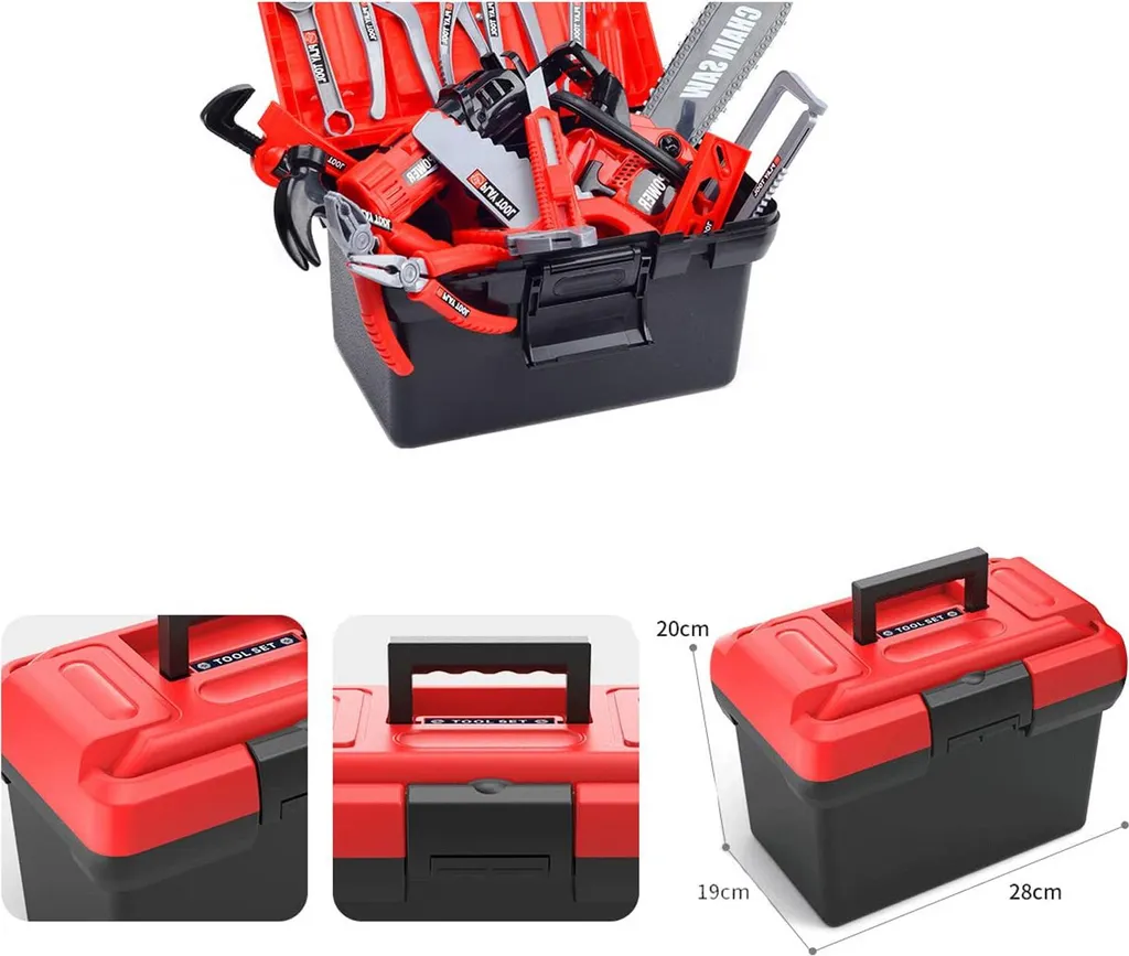Mallette d'outils bricolage enfant avec perceuse et établi de réparation - 4